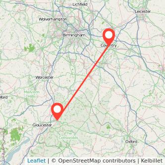 Coventry Cheltenham bus map