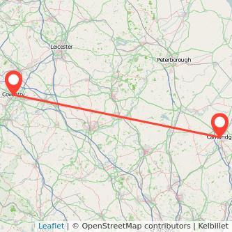 Coventry Cambridge train map