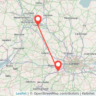 Coventry Camberley train map