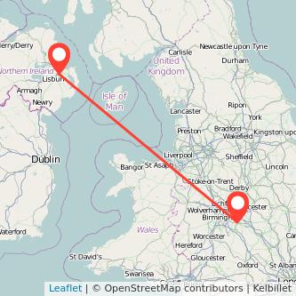 Coventry Belfast bus map