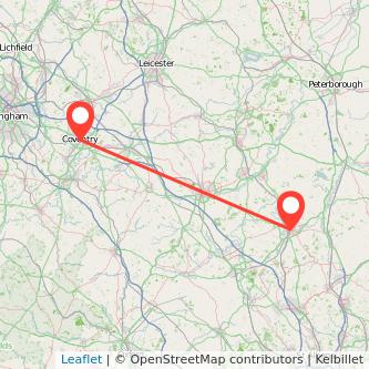 Coventry Bedford train map