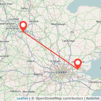 Coventry Basildon train map