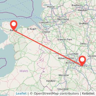 Coventry Bangor bus map