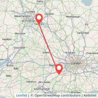 Coventry Aldershot bus map