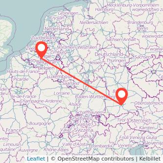 Brussels Munich bus map