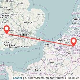 Brussels Swindon bus map