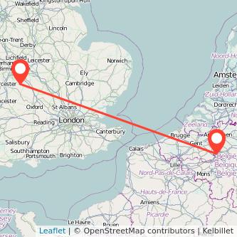 Brussels Stratford-upon-Avon train map