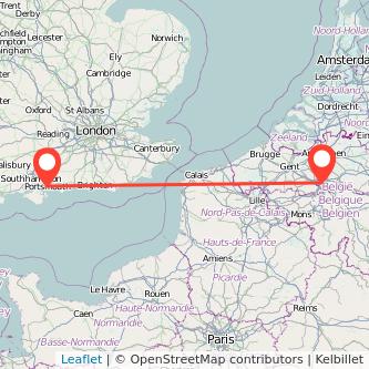 Brussels Portsmouth bus map