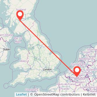 Brussels Glasgow train map