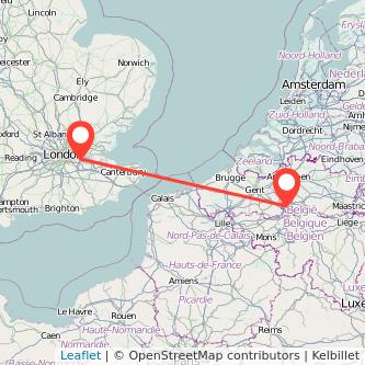 Brussels Dartford bus map