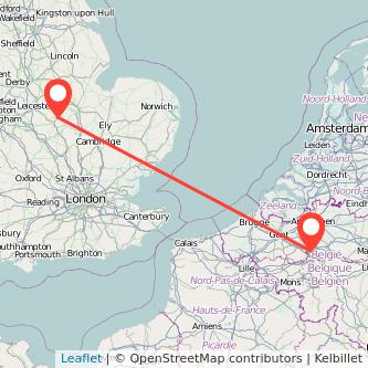 Brussels Corby bus map