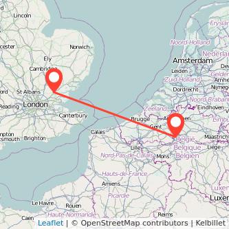 Brussels Chelmsford bus map