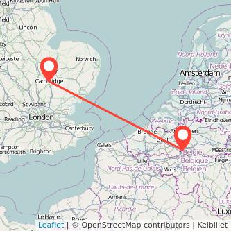 Brussels Cambridge train map