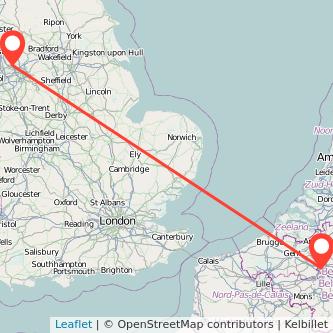 Brussels Bolton bus map