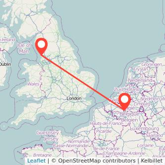 Brussels Blackpool train map