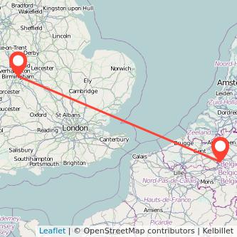 Brussels Birmingham train map