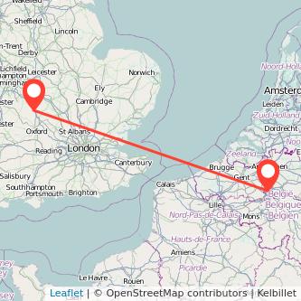 Brussels Banbury train map