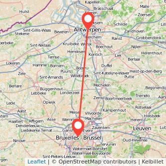 Brussels Antwerp train map