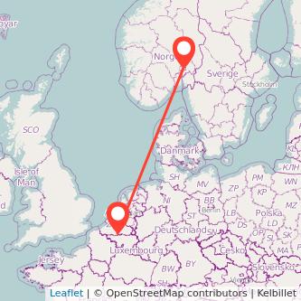 Brussels Oslo train map