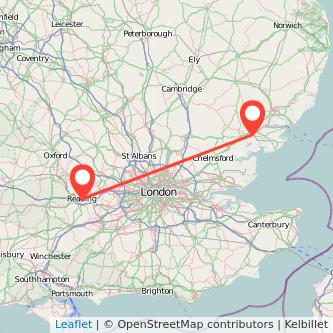 Colchester Reading train map