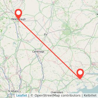 Colchester Peterborough train map