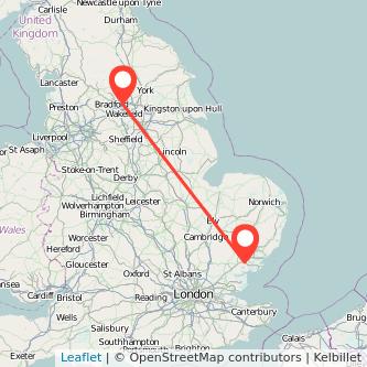 Colchester Leeds train map