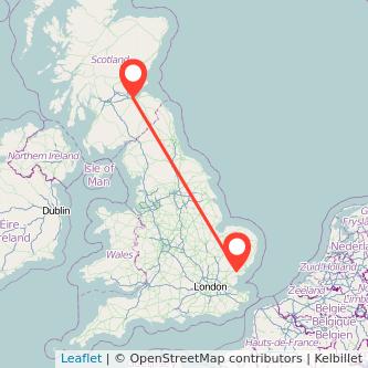 Colchester Edinburgh train map