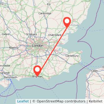 Colchester Brighton train map