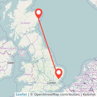 Colchester Aberdeen train map