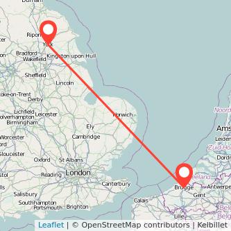 Bruges York train map