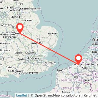 Bruges Leicester train map