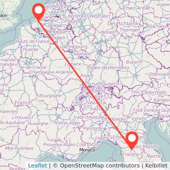 Bruges Florence train map