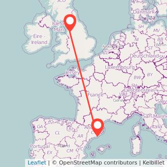 Chorley Barcelona train map