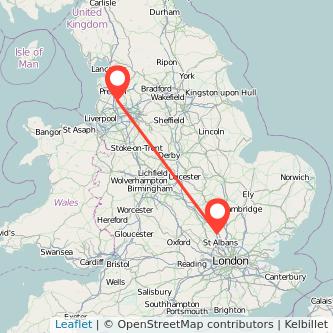 Chorley Luton train map