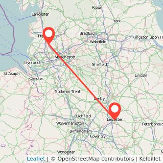 Chorley Leicester train map