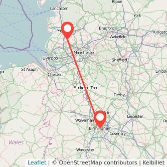 Chorley Birmingham train map