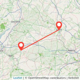 Chippenham Oxford train map