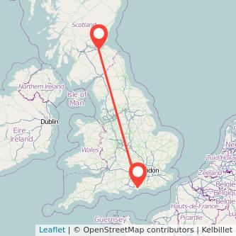 Chichester Edinburgh train map