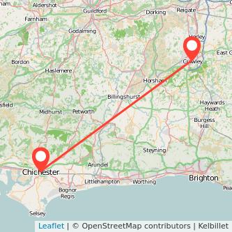Chichester Crawley train map