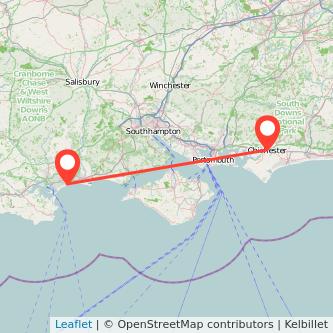 Chichester Bournemouth train map