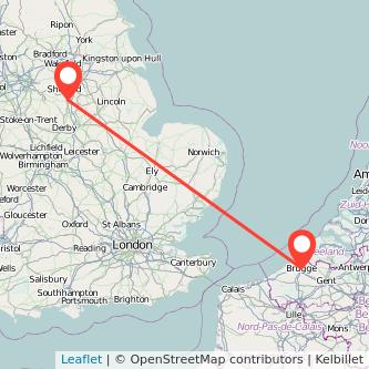 Chesterfield Bruges train map
