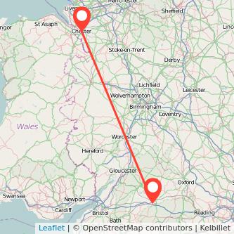 Chester Swindon train map