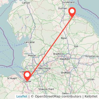 Chester Middlesbrough train map