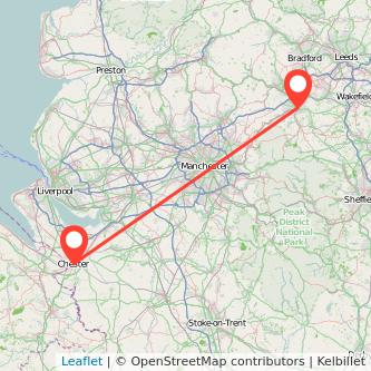 Chester Huddersfield train map