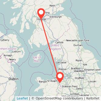 Chester Glasgow train map