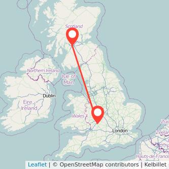 Cheltenham Glasgow train map