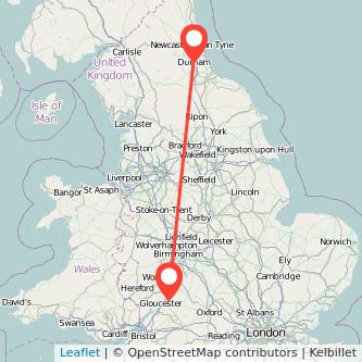 Cheltenham Durham bus map
