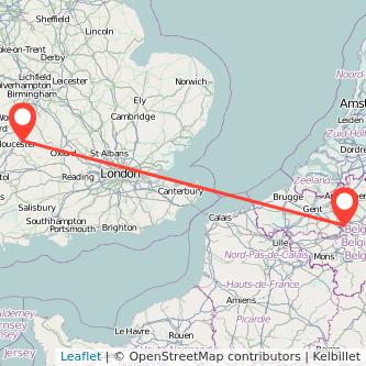 Cheltenham Brussels train map