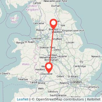 Cheltenham Bradford bus map