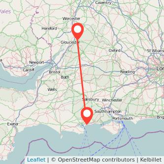 Cheltenham Bournemouth train map